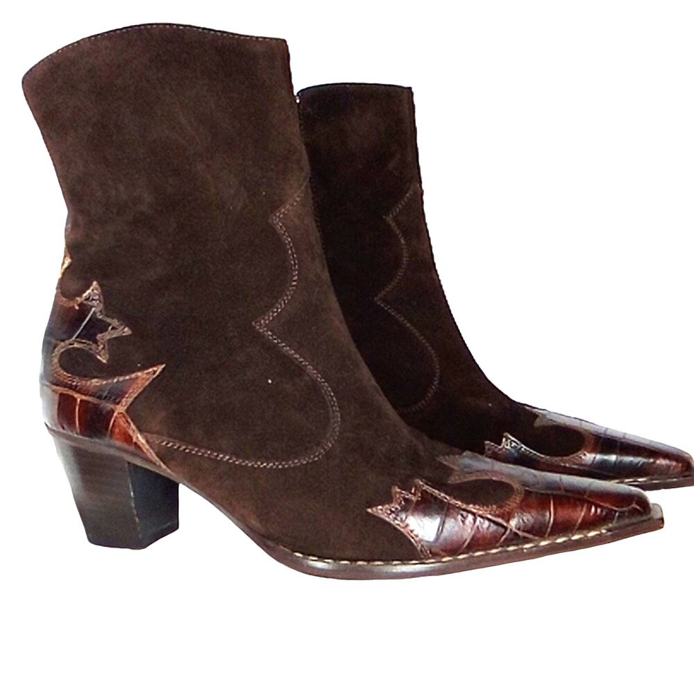 Paul Green Chocolate Brown Handmade Western Boots - 5.5